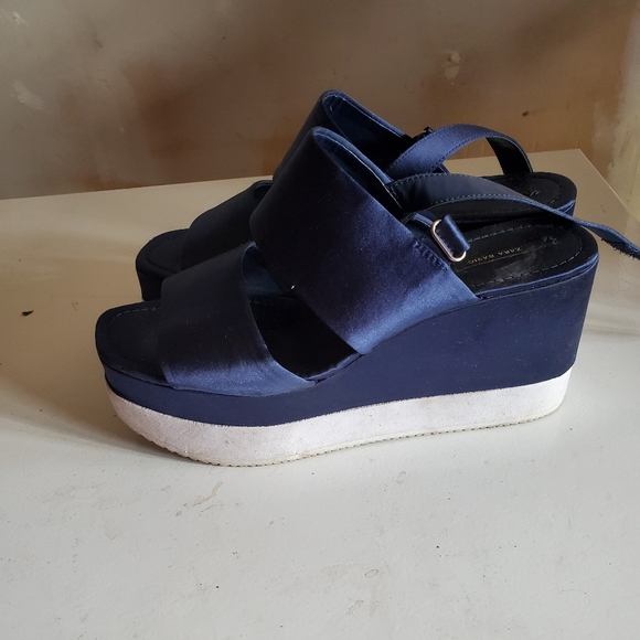 Zara navy blue platform sandals in size 10 - Picture 5 of 8